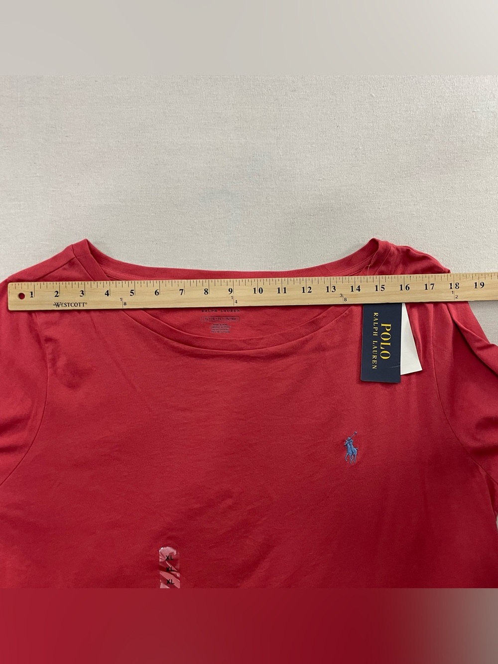 Polo Ralph Lauren Pink Salmon Striped Boat Neck 3/4 Sleeve Cotton SZ XL Nautica - Picture 8 of 11